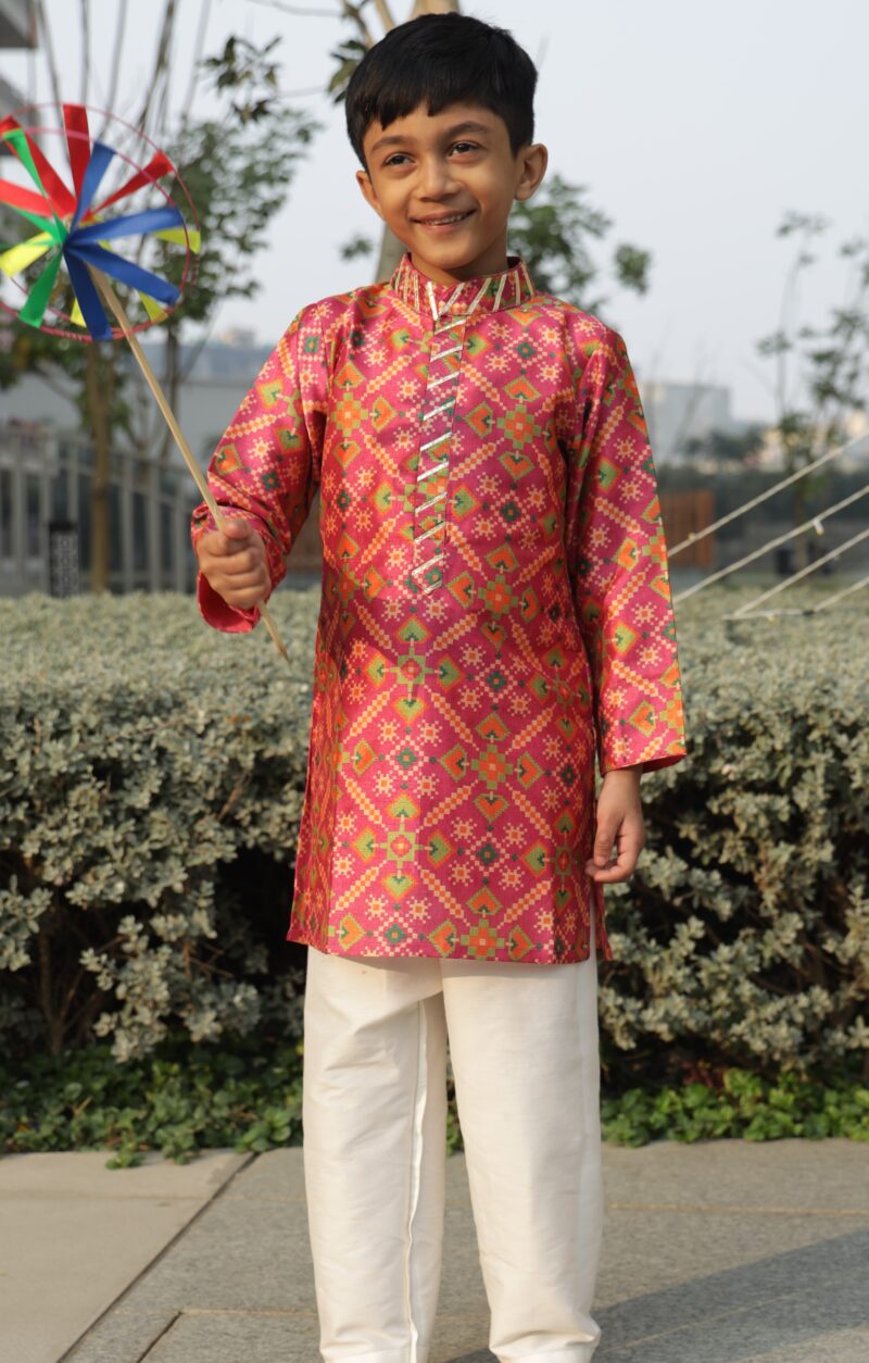 Kurta with pants.