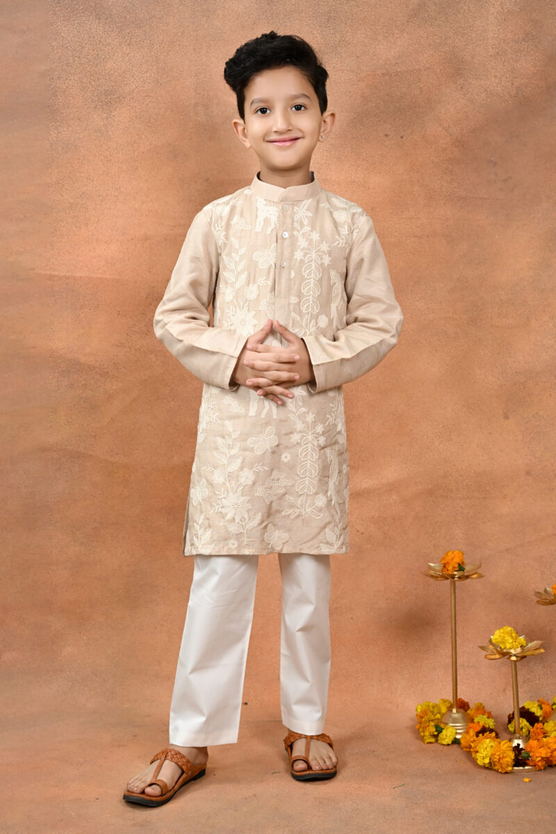 DOLA SILK kurta with cotton silk pants.